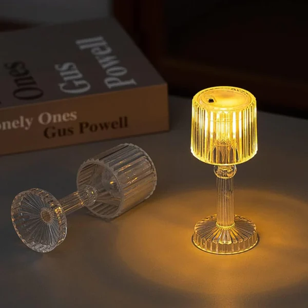 Mini Acrylic LED Desk Lamp (Crystal Style, Small – 1 Pc)Add elegance and charm to any space with this mini crystal-style acrylic LED lamp. Compact, portable, and USB-powered — perfect for desks, nightstands, or mood lighting! - Image 2