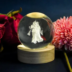 Radha Krishna 3D Crystal Ball Night Lamp