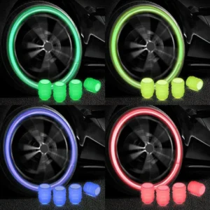 Glow Tyre Valve Caps – 4 Pcs Set